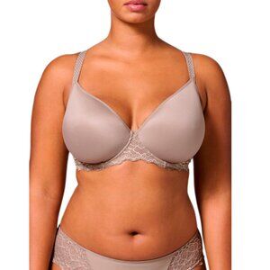 SIMONE PERELE Greige Full Figure Caresse 3d Plunge Bra